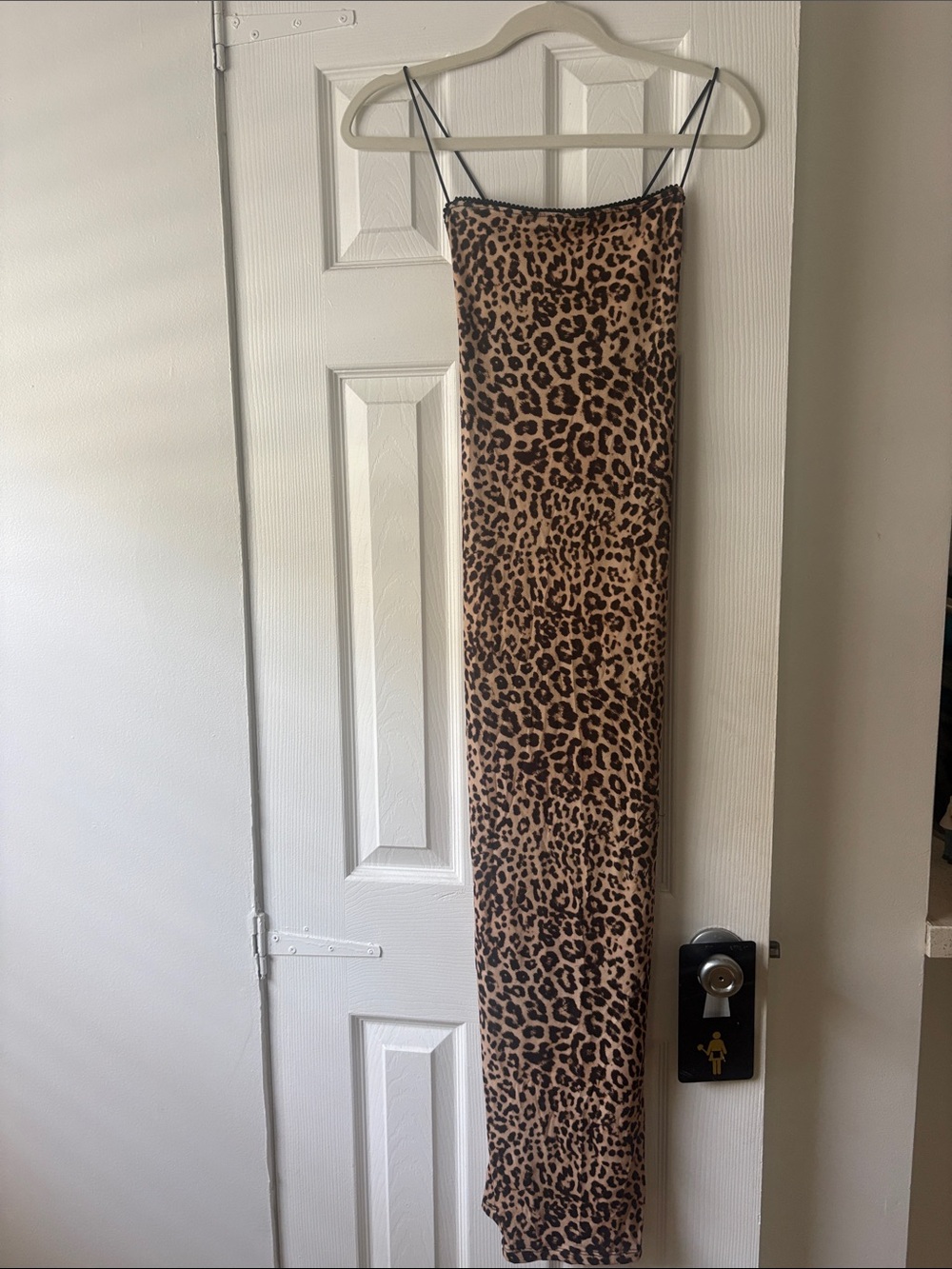 Bershka Leopard Print Maxi Dress in Brown and Black